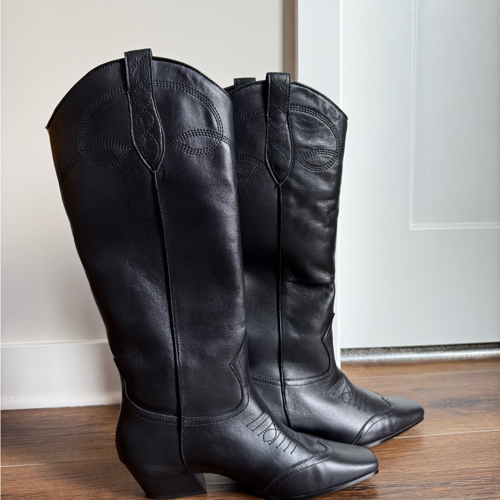 Steve Madden Western Black Heeled Boots